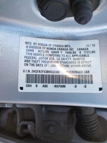 Photo 12 VIN: 2HGFA1F53BH532388 - HONDA CIVIC LX 