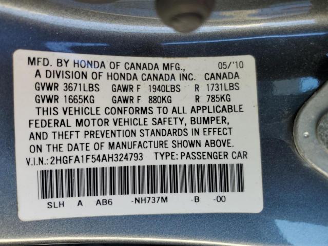 Photo 12 VIN: 2HGFA1F54AH324793 - HONDA CIVIC LX 