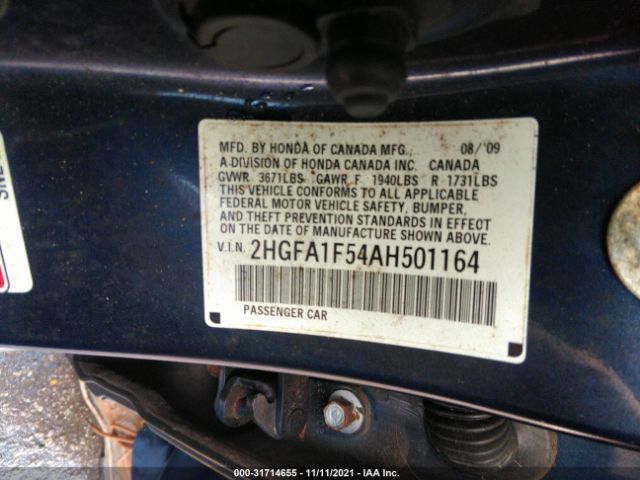 Photo 8 VIN: 2HGFA1F54AH501164 - HONDA CIVIC SDN 