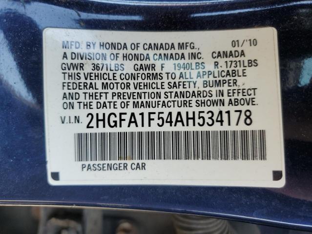 Photo 11 VIN: 2HGFA1F54AH534178 - HONDA CIVIC 