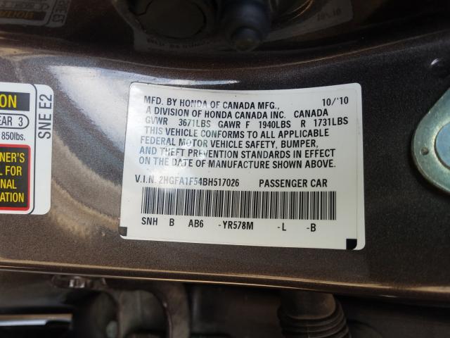 Photo 9 VIN: 2HGFA1F54BH517026 - HONDA CIVIC LX 