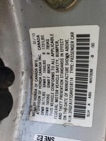 Photo 11 VIN: 2HGFA1F55AH318114 - HONDA CIVIC LX 