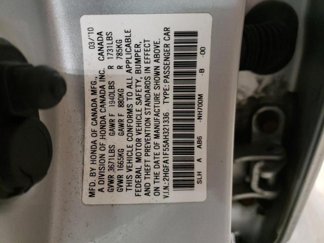 Photo 11 VIN: 2HGFA1F55AH321336 - HONDA CIVIC LX 