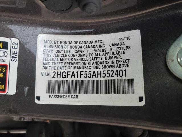 Photo 9 VIN: 2HGFA1F55AH552401 - HONDA CIVIC LX 