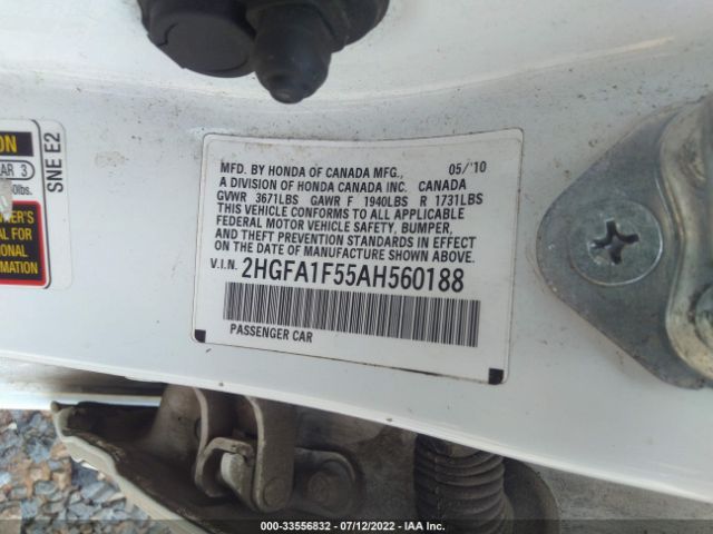 Photo 8 VIN: 2HGFA1F55AH560188 - HONDA CIVIC SDN 