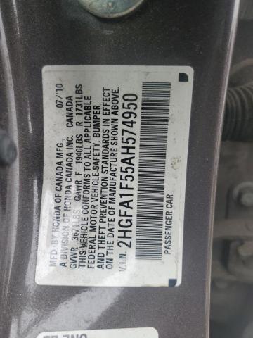 Photo 11 VIN: 2HGFA1F55AH574950 - HONDA CIVIC 