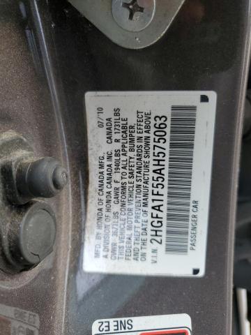 Photo 12 VIN: 2HGFA1F55AH575063 - HONDA CIVIC LX 