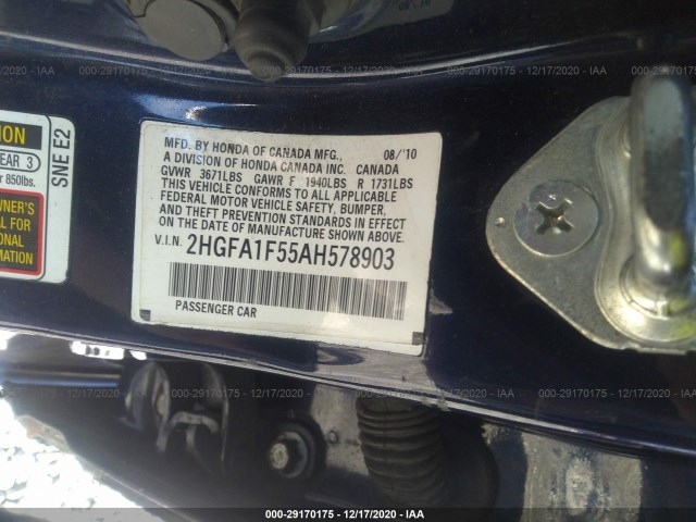 Photo 8 VIN: 2HGFA1F55AH578903 - HONDA CIVIC SDN 