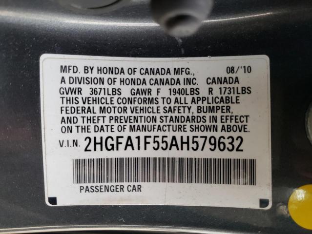 Photo 9 VIN: 2HGFA1F55AH579632 - HONDA CIVIC LX 