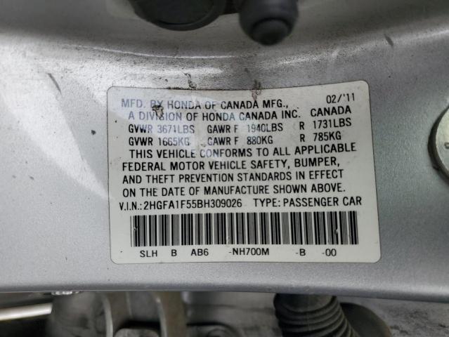 Photo 11 VIN: 2HGFA1F55BH309026 - HONDA CIVIC 