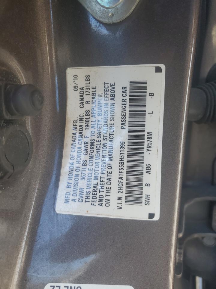 Photo 12 VIN: 2HGFA1F55BH511395 - HONDA CIVIC LX 