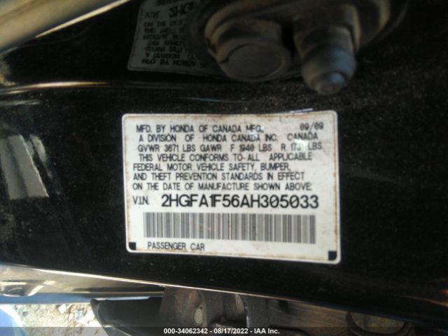 Photo 8 VIN: 2HGFA1F56AH305033 - HONDA CIVIC SDN 