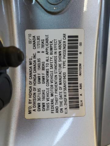 Photo 11 VIN: 2HGFA1F56AH319420 - HONDA CIVIC LX 