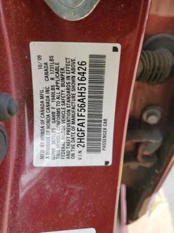 Photo 12 VIN: 2HGFA1F56AH516426 - HONDA CIVIC LX 