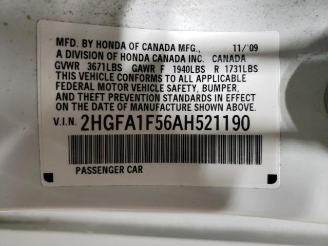 Photo 11 VIN: 2HGFA1F56AH521190 - HONDA CIVIC LX 