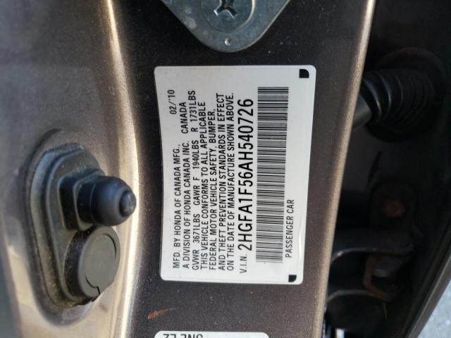 Photo 11 VIN: 2HGFA1F56AH540726 - HONDA CIVIC 