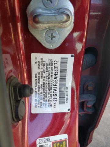 Photo 9 VIN: 2HGFA1F56AH583172 - HONDA CIVIC LX 