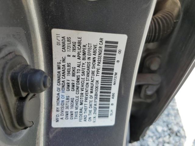 Photo 11 VIN: 2HGFA1F56BH306104 - HONDA CIVIC LX 