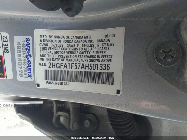 Photo 8 VIN: 2HGFA1F57AH501336 - HONDA CIVIC SDN 