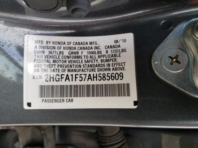 Photo 11 VIN: 2HGFA1F57AH585609 - HONDA CIVIC LX 