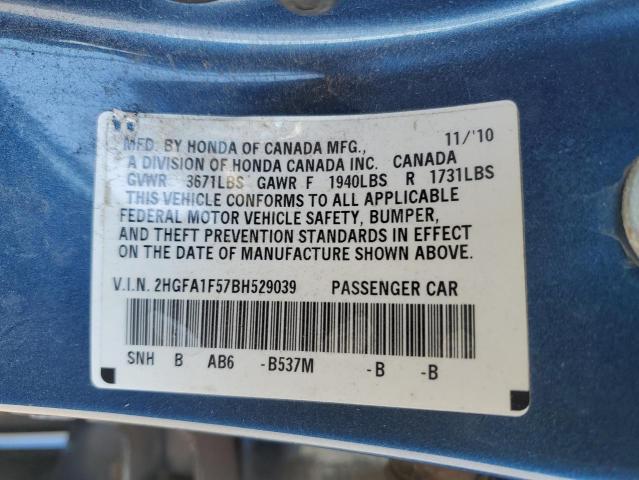 Photo 11 VIN: 2HGFA1F57BH529039 - HONDA CIVIC LX 