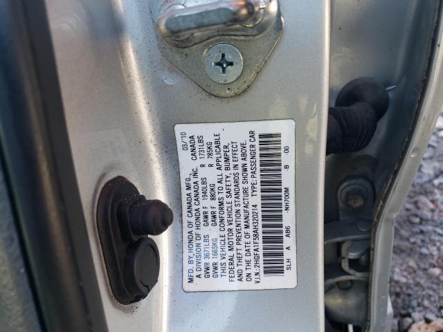 Photo 11 VIN: 2HGFA1F58AH320214 - HONDA CIVIC 