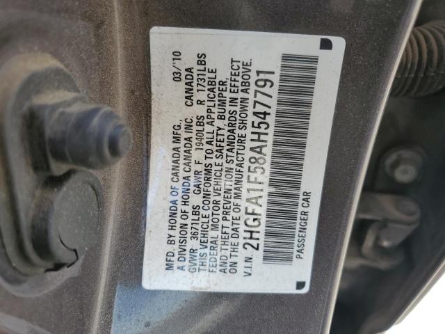 Photo 11 VIN: 2HGFA1F58AH547791 - HONDA CIVIC 