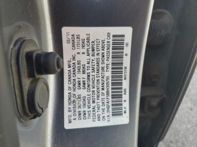 Photo 11 VIN: 2HGFA1F58BH309795 - HONDA CIVIC SDN 