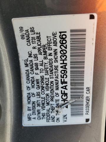 Photo 12 VIN: 2HGFA1F59AH302661 - HONDA CIVIC 