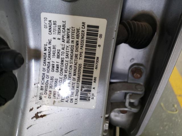 Photo 9 VIN: 2HGFA1F59AH329505 - HONDA CIVIC LX 