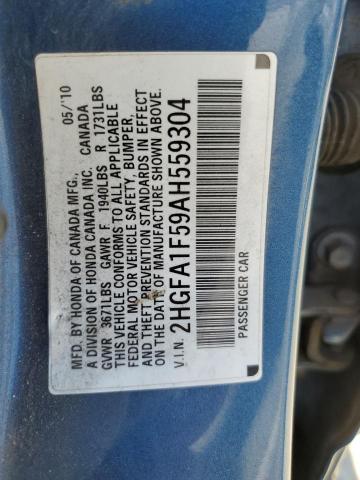 Photo 11 VIN: 2HGFA1F59AH559304 - HONDA CIVIC LX 