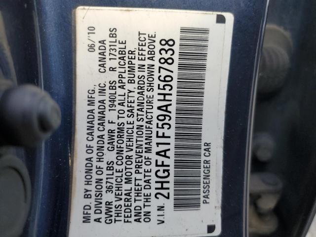 Photo 12 VIN: 2HGFA1F59AH567838 - HONDA CIVIC LX 