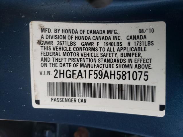 Photo 11 VIN: 2HGFA1F59AH581075 - HONDA CIVIC 