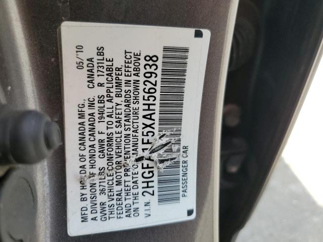 Photo 11 VIN: 2HGFA1F5XAH562938 - HONDA CIVIC LX 