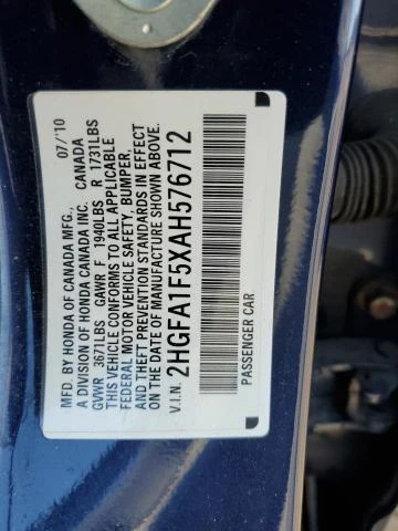 Photo 12 VIN: 2HGFA1F5XAH576712 - HONDA CIVIC LX 