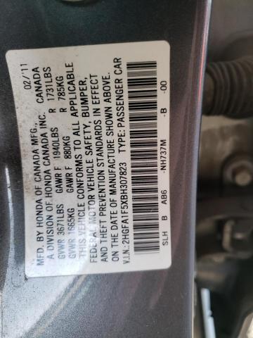 Photo 12 VIN: 2HGFA1F5XBH307823 - HONDA CIVIC 