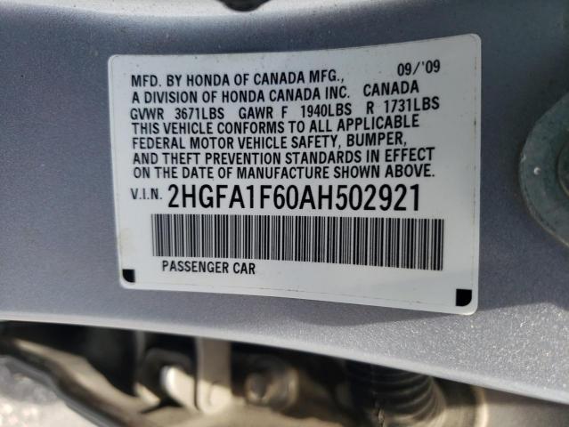 Photo 11 VIN: 2HGFA1F60AH502921 - HONDA CIVIC 