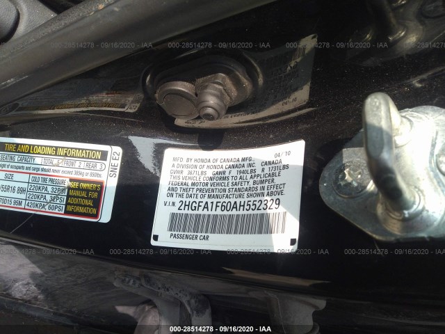 Photo 8 VIN: 2HGFA1F60AH552329 - HONDA CIVIC SDN 