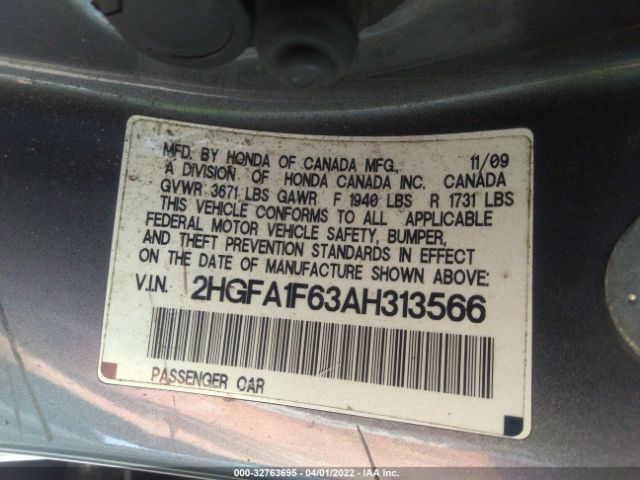 Photo 8 VIN: 2HGFA1F63AH313566 - HONDA CIVIC SDN 