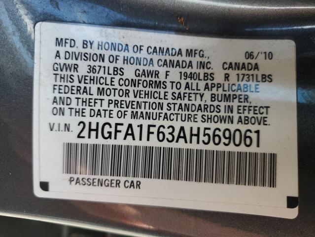 Photo 11 VIN: 2HGFA1F63AH569061 - HONDA CIVIC 