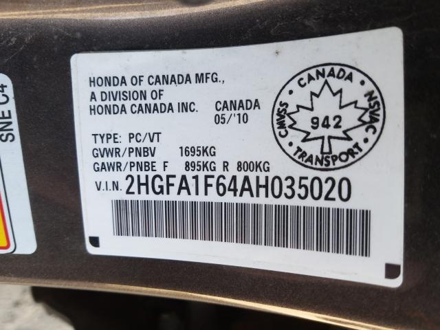 Photo 9 VIN: 2HGFA1F64AH035020 - HONDA CIVIC LX-S 