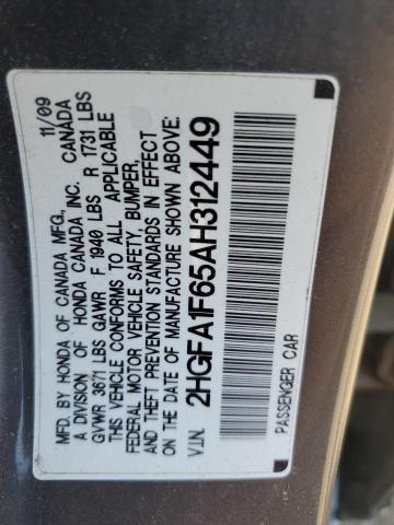 Photo 11 VIN: 2HGFA1F65AH312449 - HONDA CIVIC LX-S 