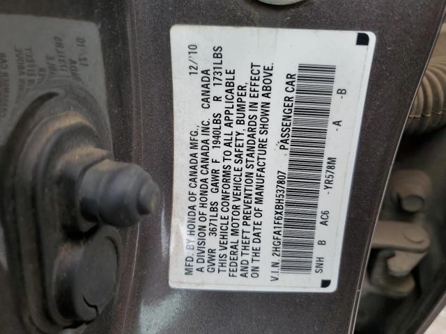 Photo 11 VIN: 2HGFA1F6XBH537807 - HONDA CIVIC 