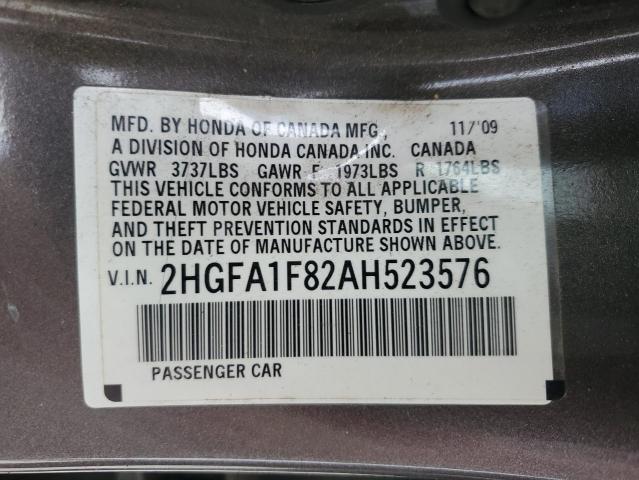 Photo 11 VIN: 2HGFA1F82AH523576 - HONDA CIVIC EX 