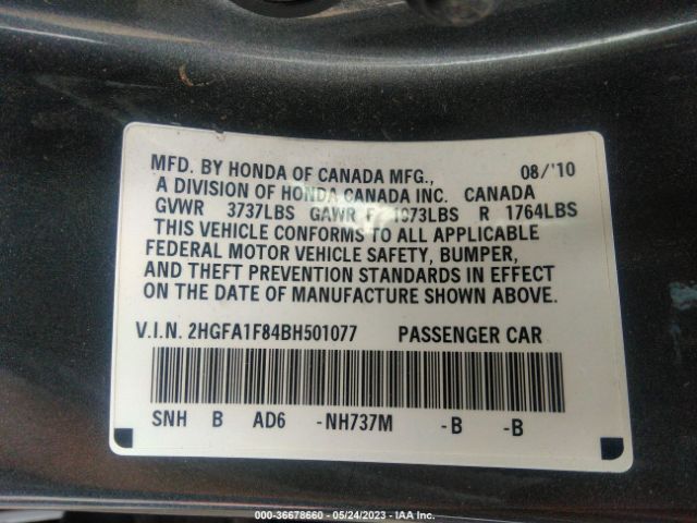 Photo 8 VIN: 2HGFA1F84BH501077 - HONDA CIVIC 