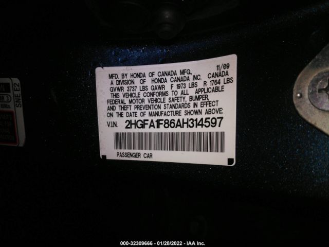 Photo 8 VIN: 2HGFA1F86AH314597 - HONDA CIVIC SDN 