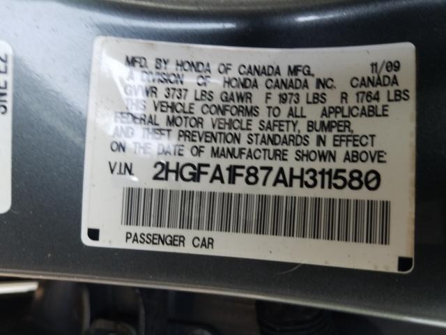 Photo 9 VIN: 2HGFA1F87AH311580 - HONDA CIVIC EX 