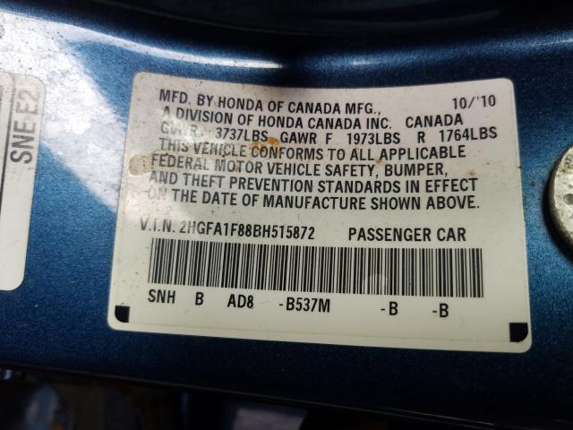 Photo 9 VIN: 2HGFA1F88BH515872 - HONDA CIVIC EX 