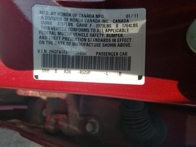 Photo 12 VIN: 2HGFA1F89BH544166 - HONDA CIVIC EX 