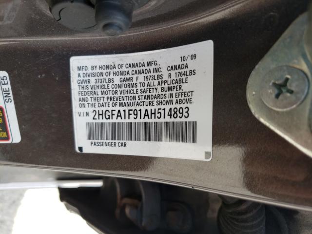 Photo 9 VIN: 2HGFA1F91AH514893 - HONDA CIVIC EXL 